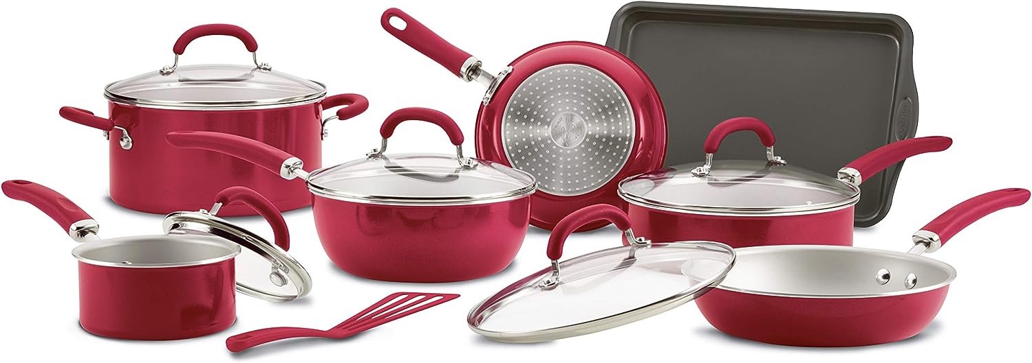 Rachael Ray 13 Piece Create Delicious Cookware Set Red Enamel