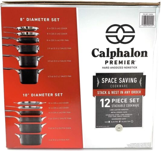 Calphalon Premier 12 Piece Hard Anodized Space Saving Cookware