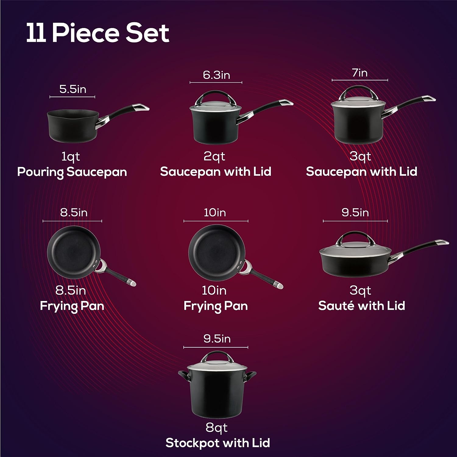 circulon symmetry 11 piece cookware set